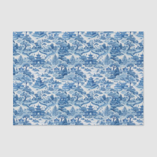 Blue Chinoiserie Porcelaine chinese Seidenpapier