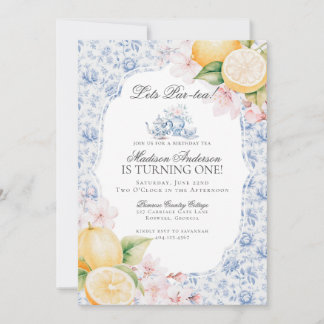 Blue Chinoiserie Teezeremonie Party Einladung