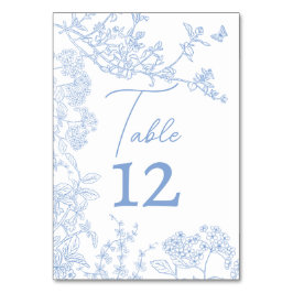 Blue Chinoiserie Toile de Jouy Wedding Rett Date Tischnummer