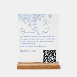 Blue Chinoiserie Toile Honeymoon Fond Gute Wünsche Acrylschild