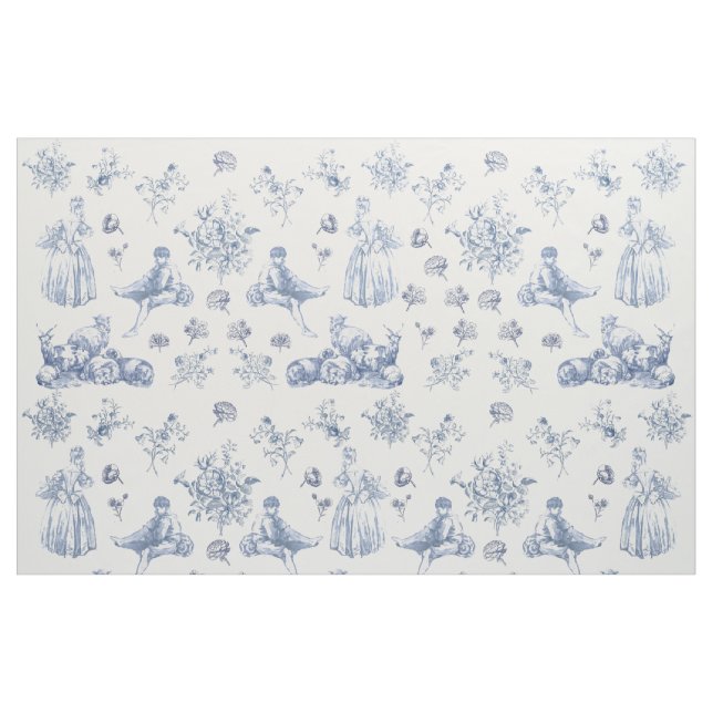 Blue Chinoiserie Town Factory Stores Stoff (Yard (91,4 cm))