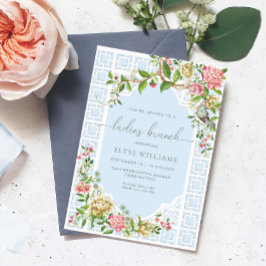Blue Chinoiserie Trianon Ladys Brunch Einladung