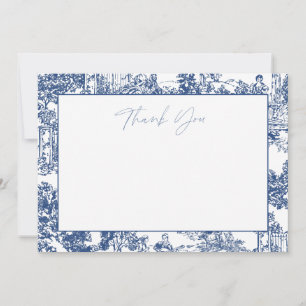 Blue Chinoiserie Vielen Dank Hinweis Dankeskarte