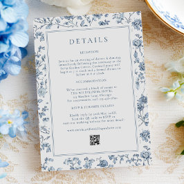 Blue Chinoiserie Wedding Details Begleitkarte