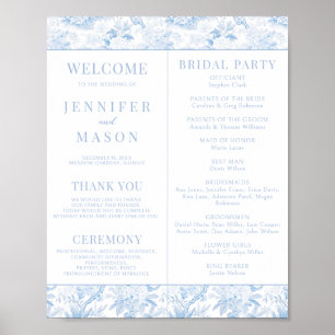 Blue Chinoiserie Wedding Program Sofortdownload Poster