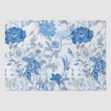 Blue Chinoiserie Wild Blume Tissue Paper