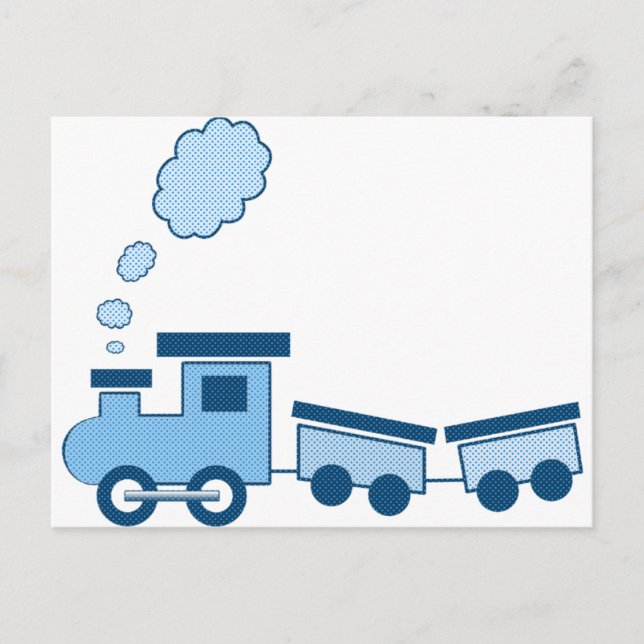 Blue Choo Choo Train Postkarte (Vorderseite)