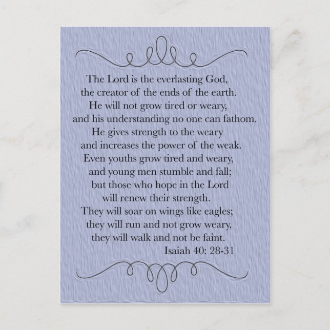 Blue Christlich Bible Verse Postcard Postkarte (Vorderseite)