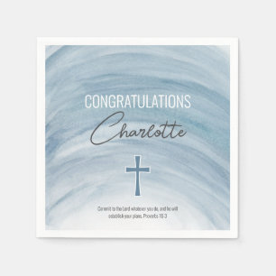 Blue Christlich Cross Abschluss Serviette