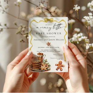 Blue Christmas Baby Dusche elegant neutrales Gold Save The Date