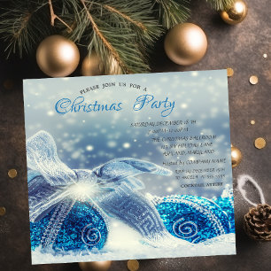 Blue Christmas Balls Corporate Weihnachten Einladung