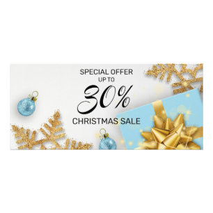 Blue Christmas Balls Gaben Gold Snowflakes Rabatt Werbekarte
