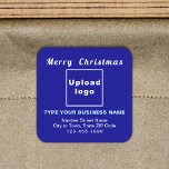Blue Christmas Business Square Shape Sticker<br><div class="desc">Frohe Weihnachten! Einer der bekanntesten Feiertage des Jahres. Es ist auch eine der besten Jahreszeiten für Werbung für Ihr Unternehmen. Quadrat Form Aufkleber mit Fröhlichen Weihnachtsgrüßen, Ihrem Firmennamen und anderen Informationen über Ihr Unternehmen. Sie können es als Zubehör für Ihr Produktverpackungsmaterial verwenden, um Ihren Produktnamen zu fördern. Sie können es...</div>