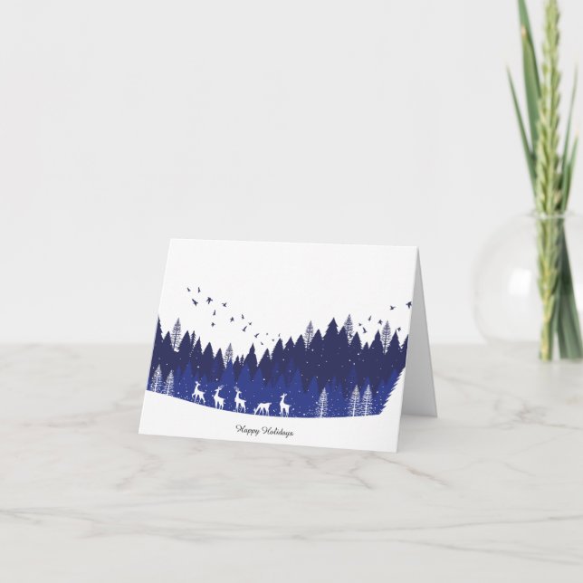 Blue Christmas Card Dankeskarte (Vorderseite)