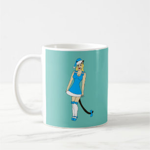 Blue Christmas catgirl Kaffeetasse