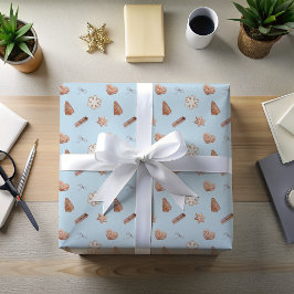 Blue Christmas Cookie Swap Exchange Geschenkpapier