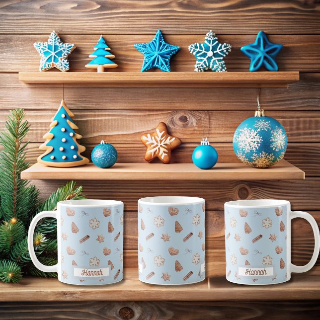 Blue Christmas Cookie Swap Exchange Kaffeetasse (Blue Christmas Cookie Mugs)