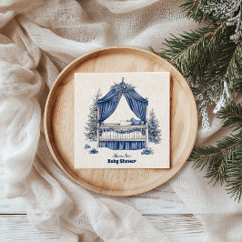 Blue Christmas Crib Baby Dusche Serviette
