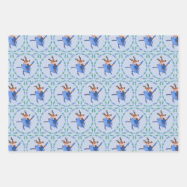 Blue Christmas Dancer the Reindeer Ballerina Geschenkpapier Set