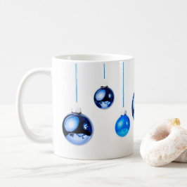 Blue Christmas Decoration Balls Foto Kaffeetasse