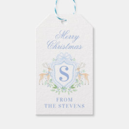 Blue Christmas Deh Wappen Monogram mit Name Geschenkanhänger