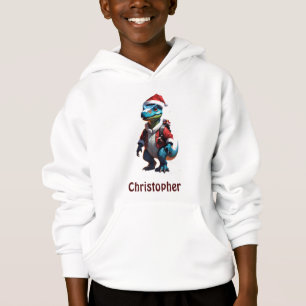 Blue Christmas Dinosaurier Hoodie