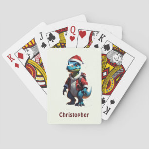Blue Christmas Dinosaurier Spielkarten