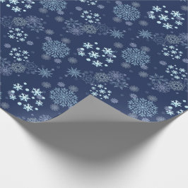 Blue Christmas Elegant Snowflake Pattern Geschenkpapier