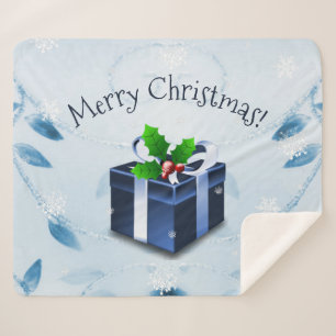 Blue Christmas Geschenk Sherpa Blanket Sherpadecke
