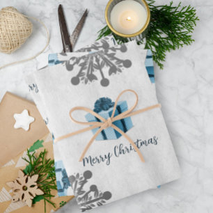 Blue Christmas Geschenkpapier Set