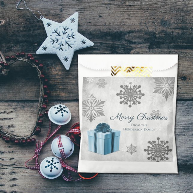 Blue Christmas Gift Favor Bag Geschenktütchen (Blue Christmas Gift Favor Bag)
