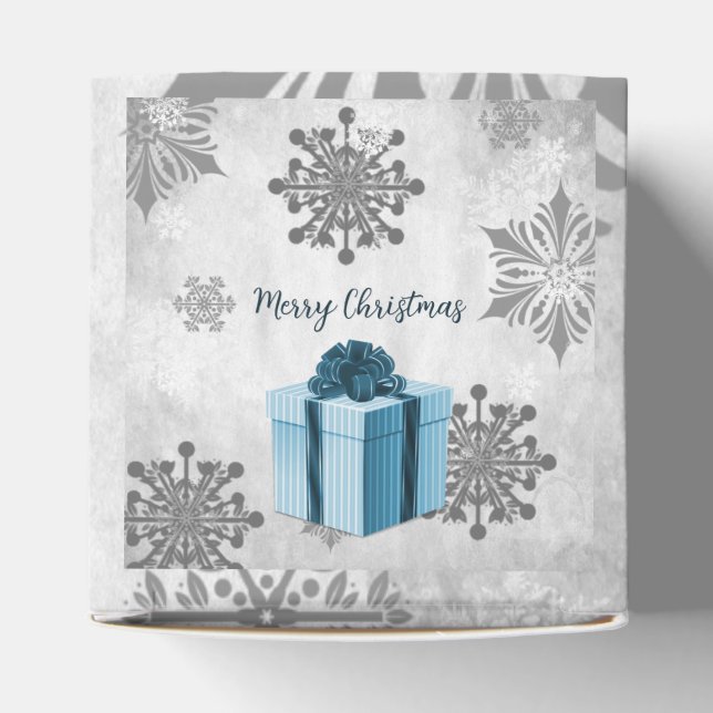 Blue Christmas Gift Favor Box Geschenkschachtel (Oben)