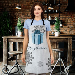 Blue Christmas Gift Holiday Schürze