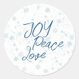 Blue Christmas Holiday Joy Peace Liebe Runder Aufkleber