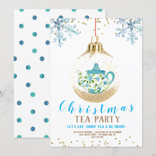 Blue Christmas Holiday Tee Party Einladung
