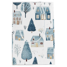 Blue Christmas House und Bäume
