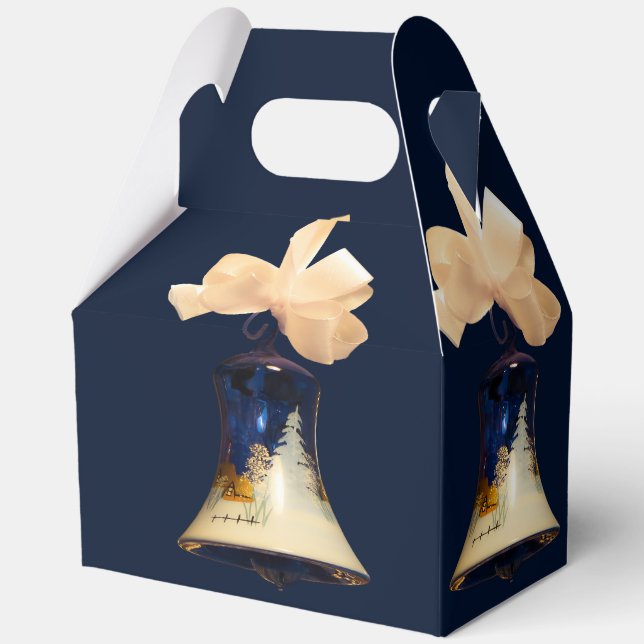 Blue Christmas Jingle Bells Gefallen Geschenkboxen Geschenkschachtel (Vorderseite)