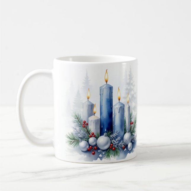 Blue Christmas - Kerzen Kaffeetasse (Links)