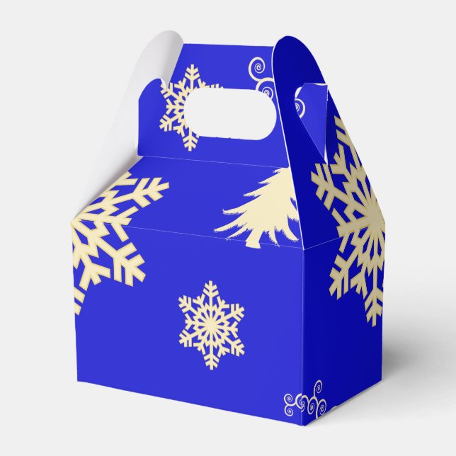 Blue Christmas mit Cream Snowflakes Geschenkschachtel (Rückseite)