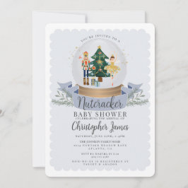 Blue Christmas Nutcracker Knabe Baby Dusche einlad