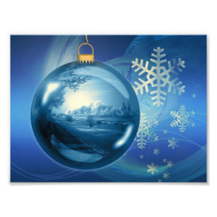 Blue Christmas Ornament Fotodruck