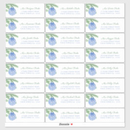 Blue Christmas Ornament Guest Address Labels
