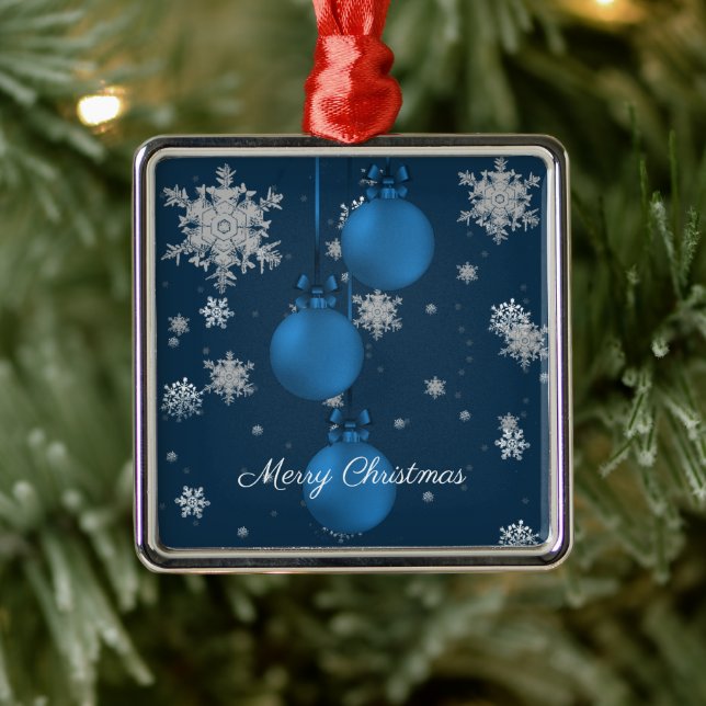 Blue Christmas Ornaments Holiday Ornament (Baum)