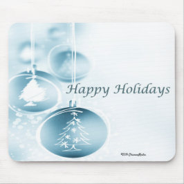 Blue Christmas Ornaments Mousepad