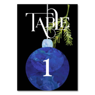 Blue Christmas OrnamentWedding Empfang Tischnummer