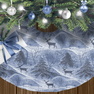 Blue Christmas Pattern#13 ID1009 Polyester Weihnachtsbaumdecke
