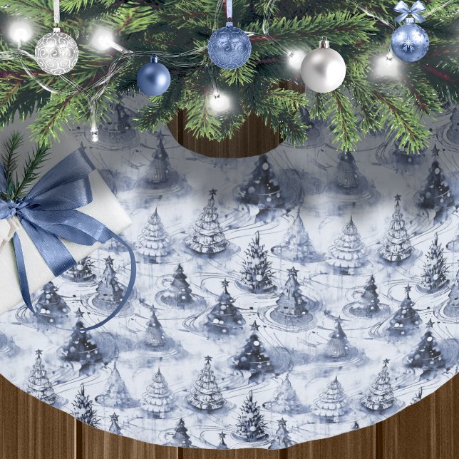 Blue Christmas Pattern#3 ID1009 Polyester Weihnachtsbaumdecke (Von Creator hochgeladen)