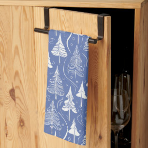 Blue Christmas Pattern#6 ID1009 Geschirrtuch