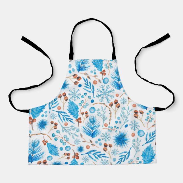 Blue Christmas Pattern Schürze (Vorderseite)