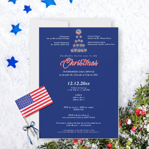 Blue Christmas Political Fundraiser Gala Dinner Einladung